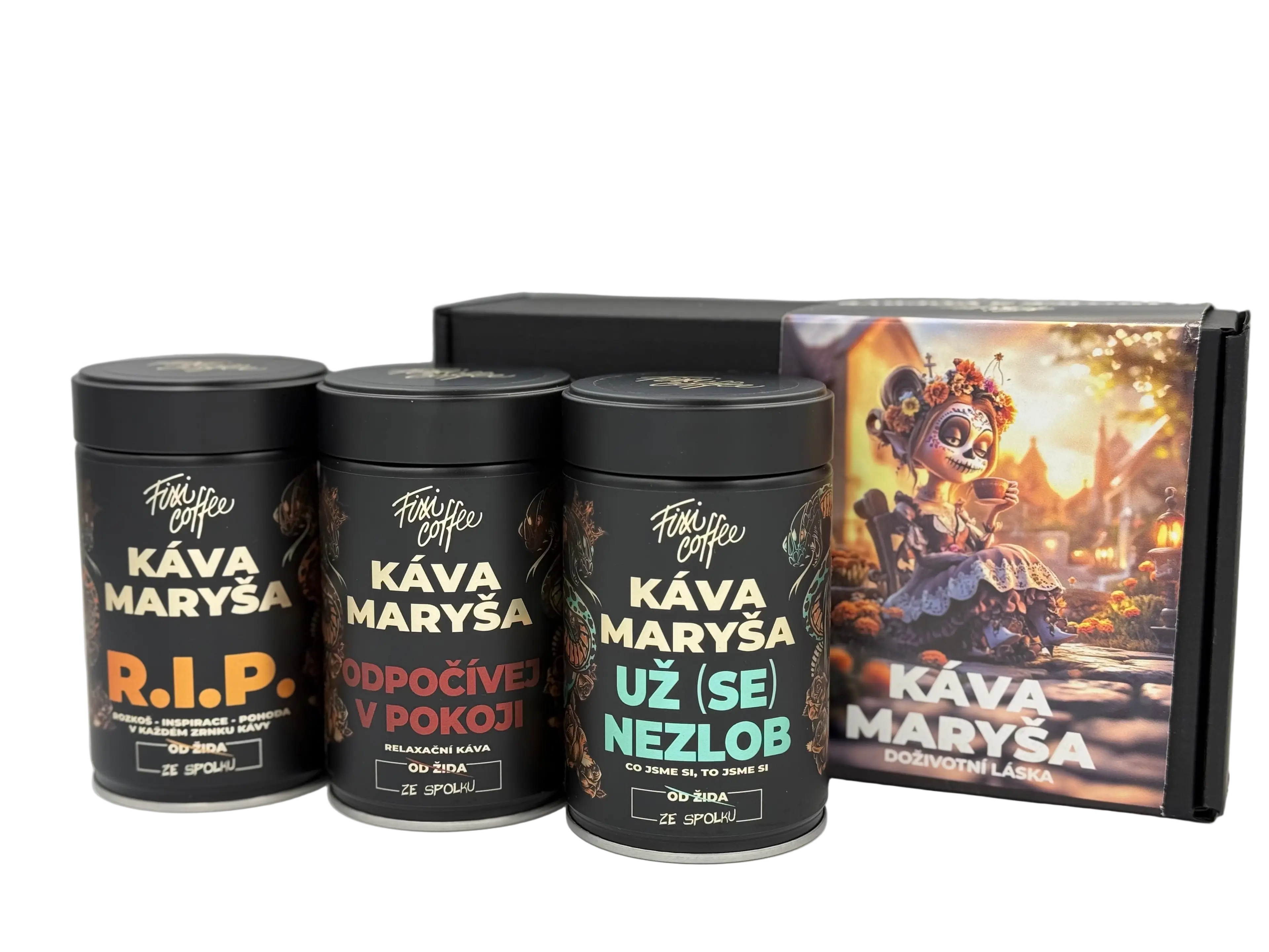 Fixi Coffee Maryša – V trojce a poprvé (3x150g) – degustační sada výběrové kávy