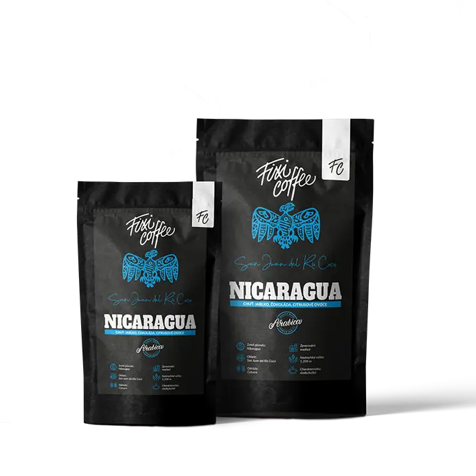 Fixi Coffee Nikaragua San Juan – výběrová káva, 100% arabica zrnková / sáček Doypack /