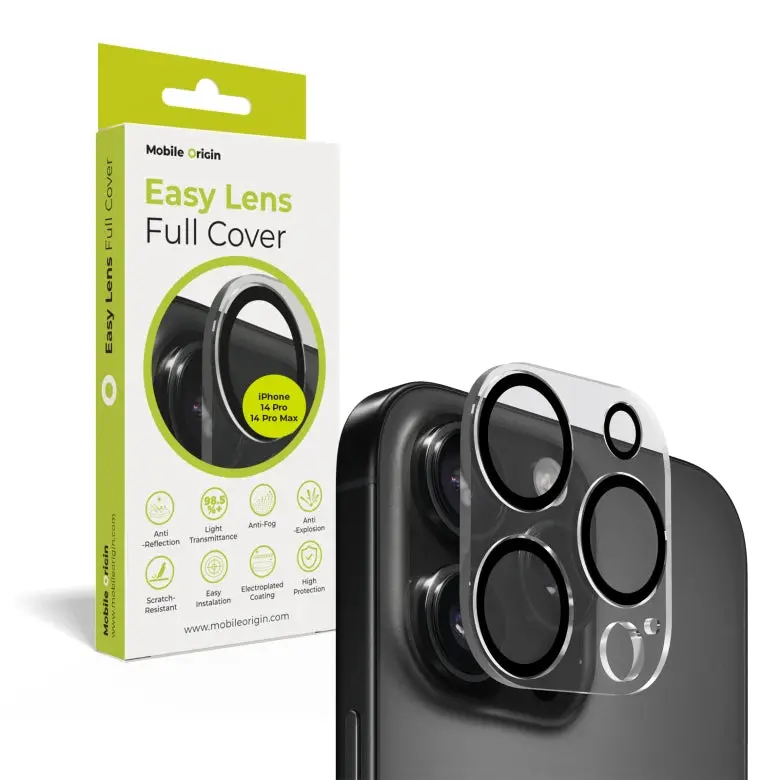 Sklo na fotoaparát pro iPhone 13 Pro / 13 Pro Max Mobile Origin Easy Lens Full Cover - průhledné