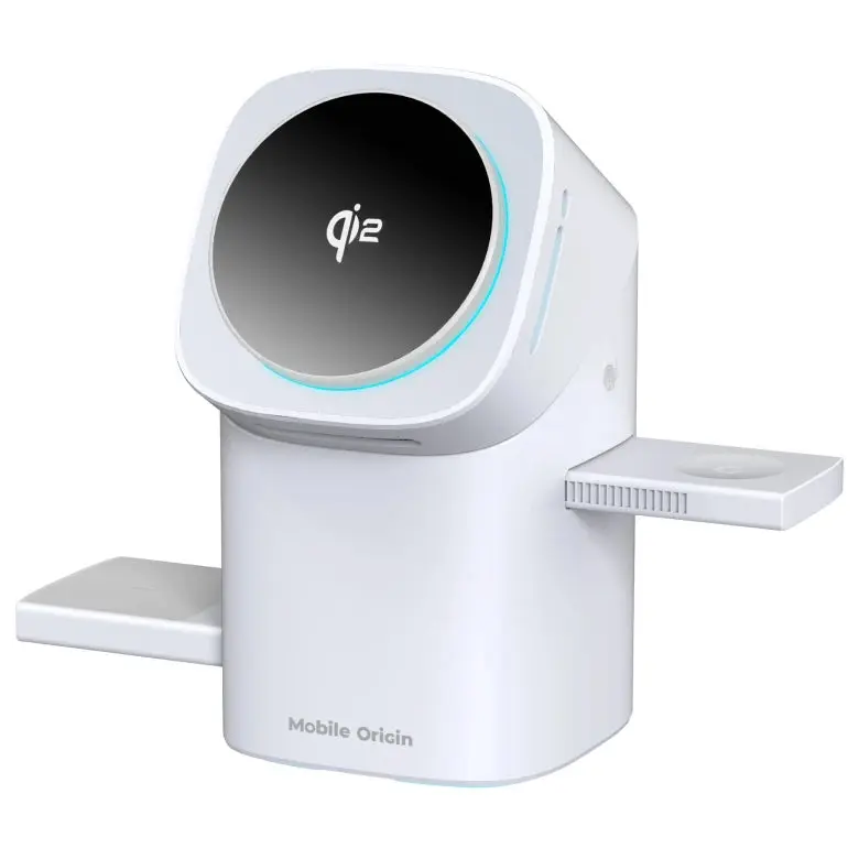 Bezdrátová nabíječka Mobile Origin 3in1 Wireless Charging Qi2 Station PW11 - bílá