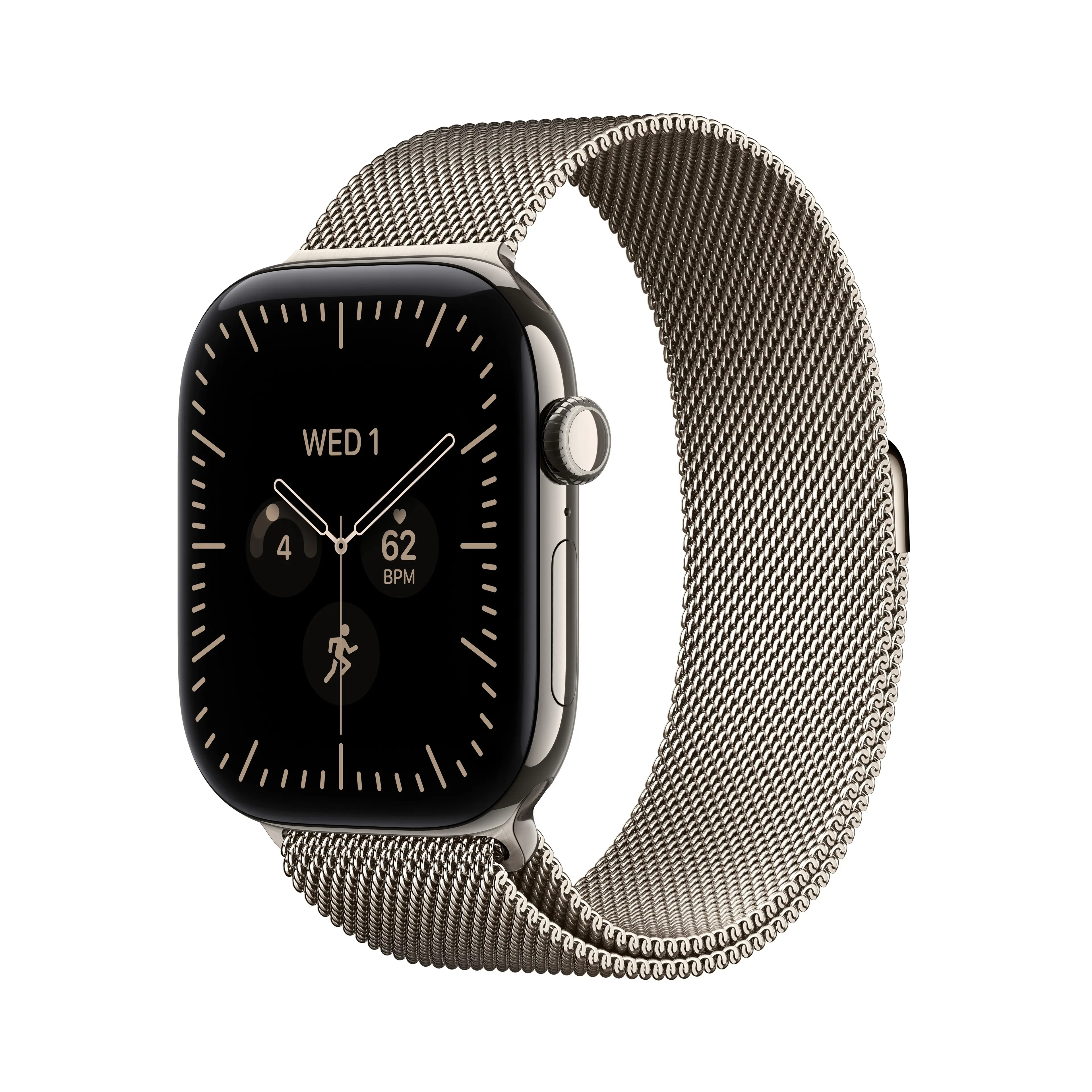 Apple Watch Series 12 GPS + Cellular 46mm přírodní titan s přírodním milánským tahem - M/L