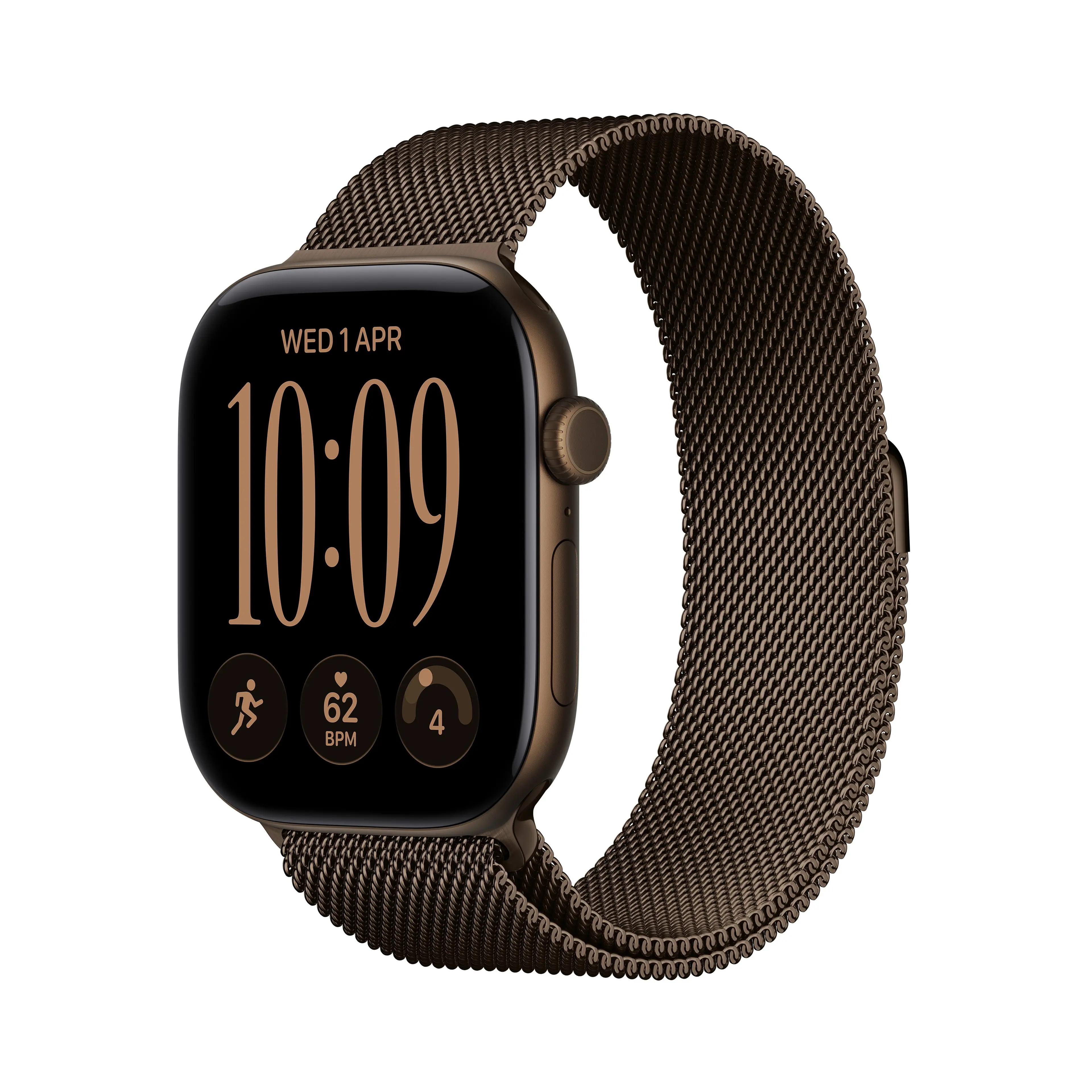 Apple Watch Series 12 GPS + Cellular 42mm tmavě bronzový hliník s tmavě bronzovým milánským tahem