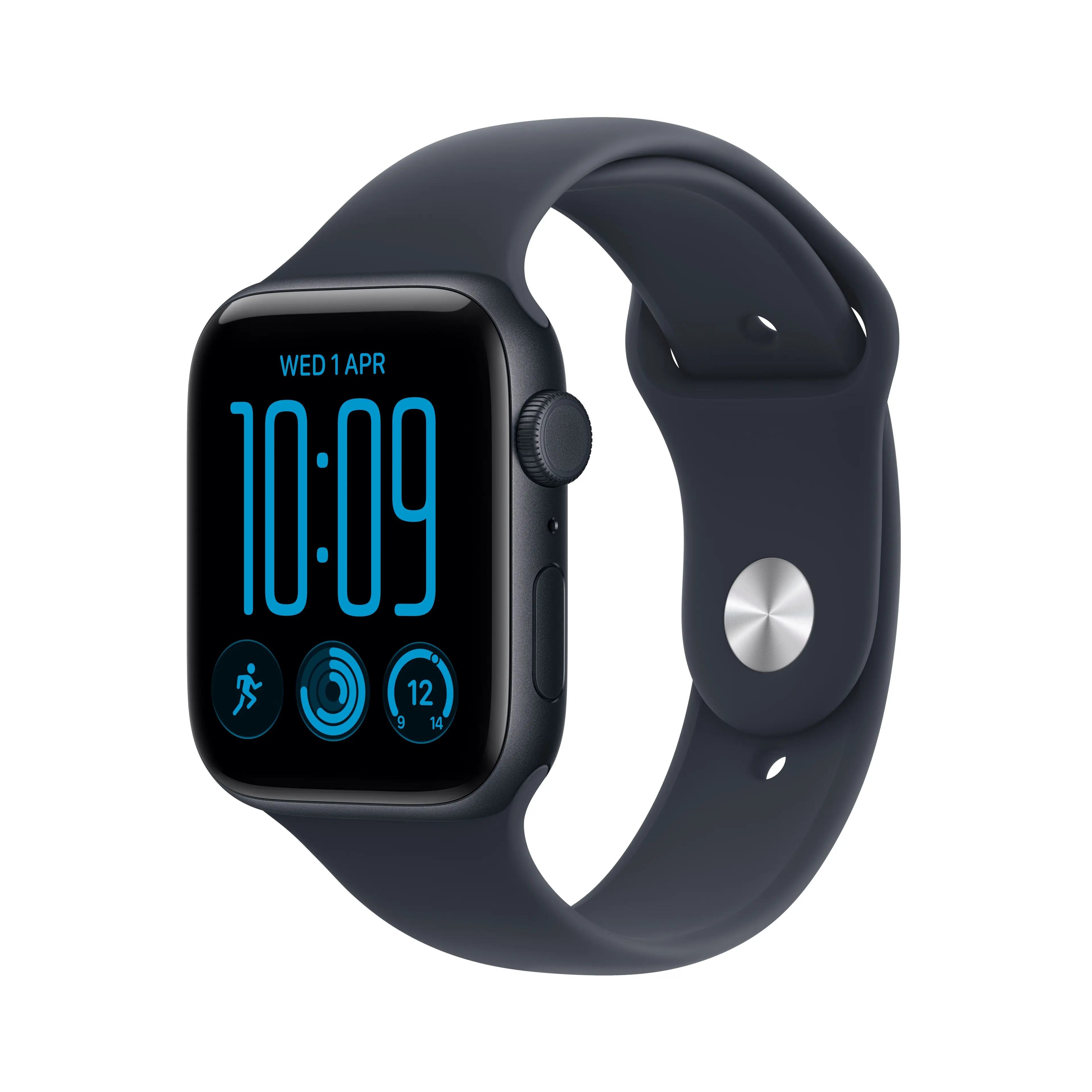Apple Watch SE 3 GPS + Cellular 44mm temně inkoustový hliník s námořnicky modrým sportovním řemínkem - M/L
