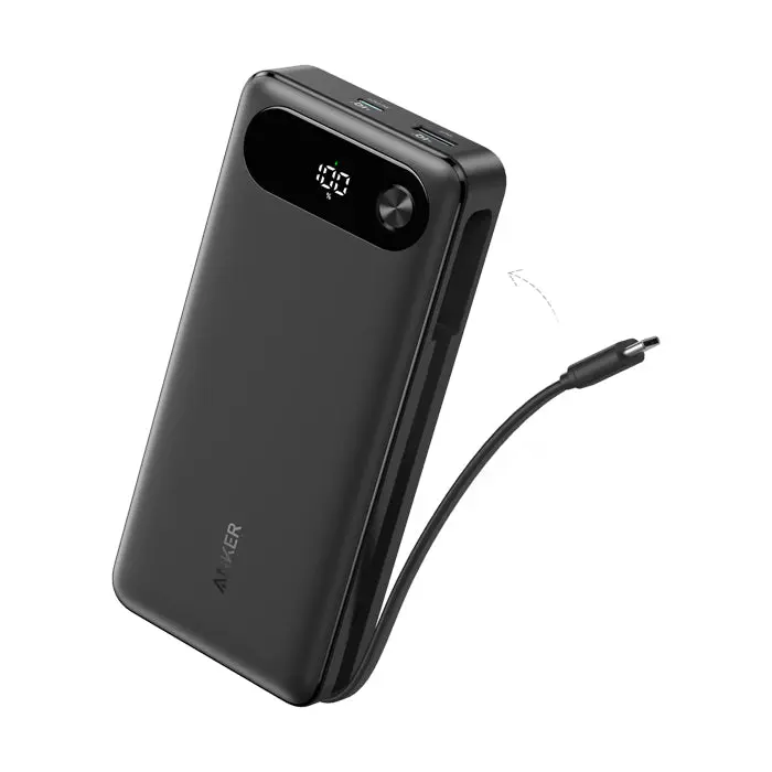 Anker Power Bank 20000mAh, 87W, s vestavěným USB-C kabelem, černá