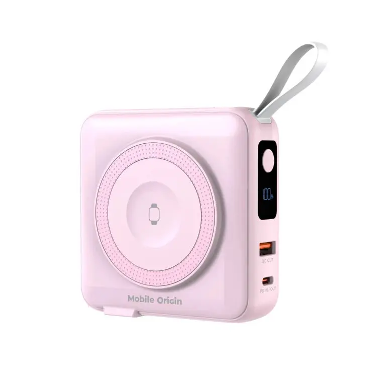 Powerbanka a cestovní nabíječka Mobile Origin PowerBank Travel Charger 10 000 mAh - růžová