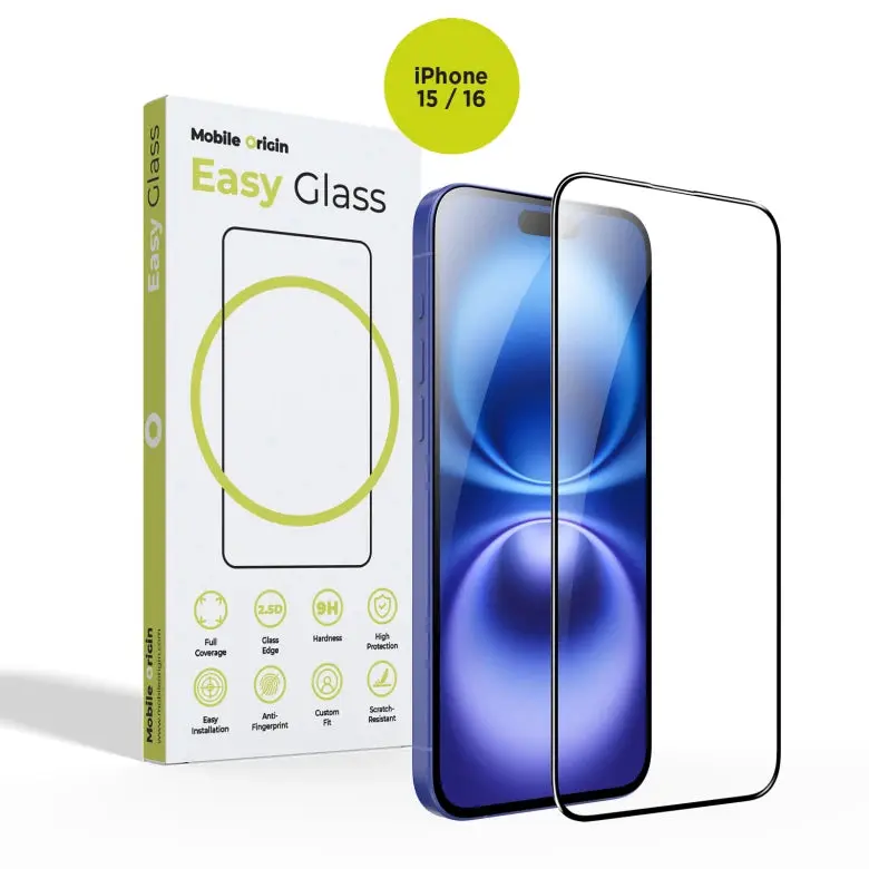 Ochranné sklo pro iPhone 15 / iPhone 16 Mobile Origin EasyGlass