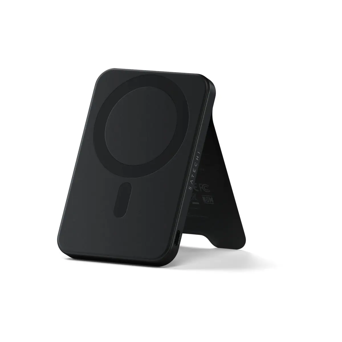 Magnetická powerbanka Satechi OntheGo Qi2 5000 mAh se stojánkem - černá