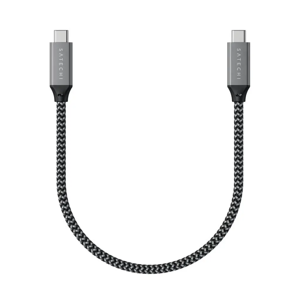 Pletený kabel Satechi USB-C na USB-C 25 cm – šedý