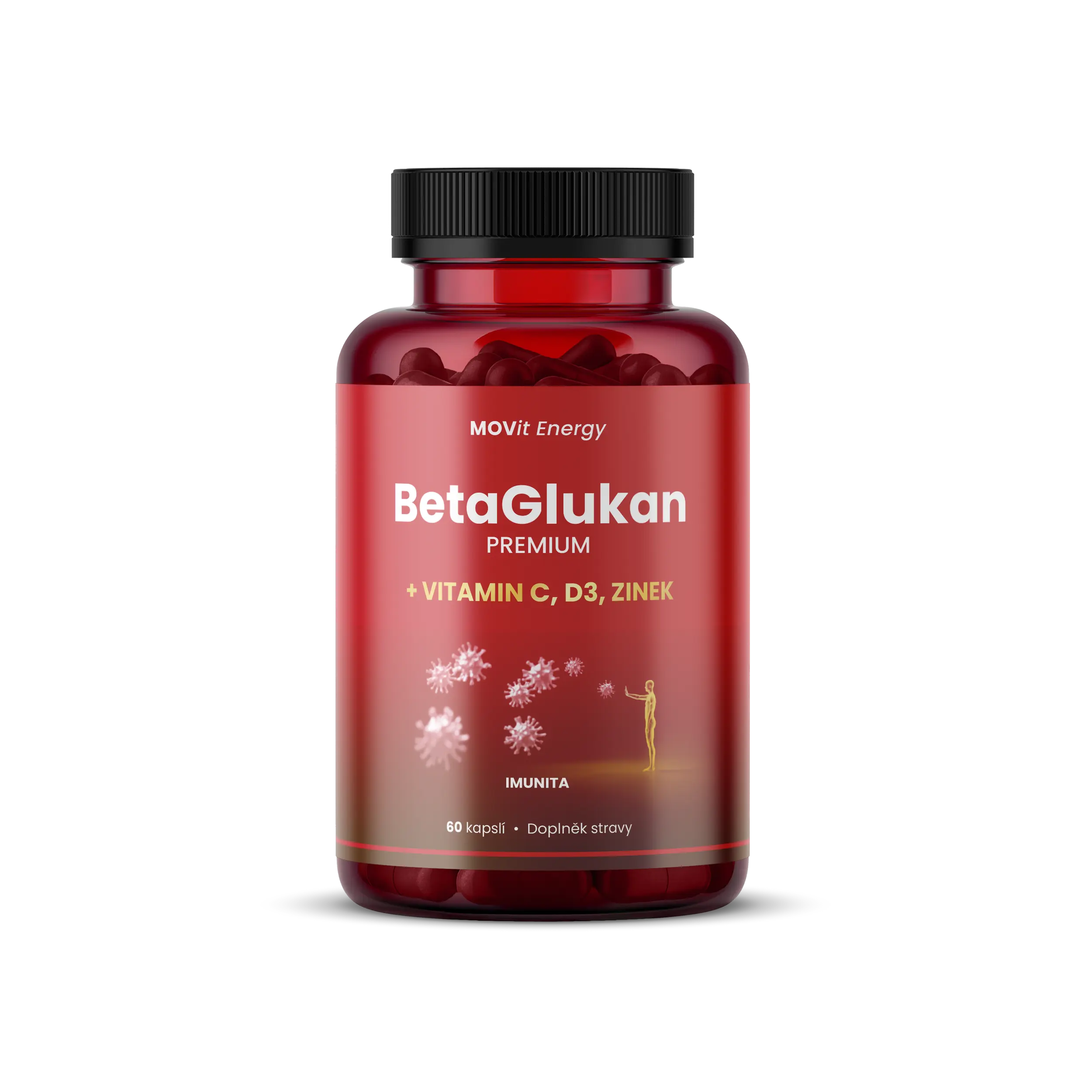 MOVIT ENERGY BetaGlukan 350 mg + vitamin C + D3 + zinek premium 60 kapslí