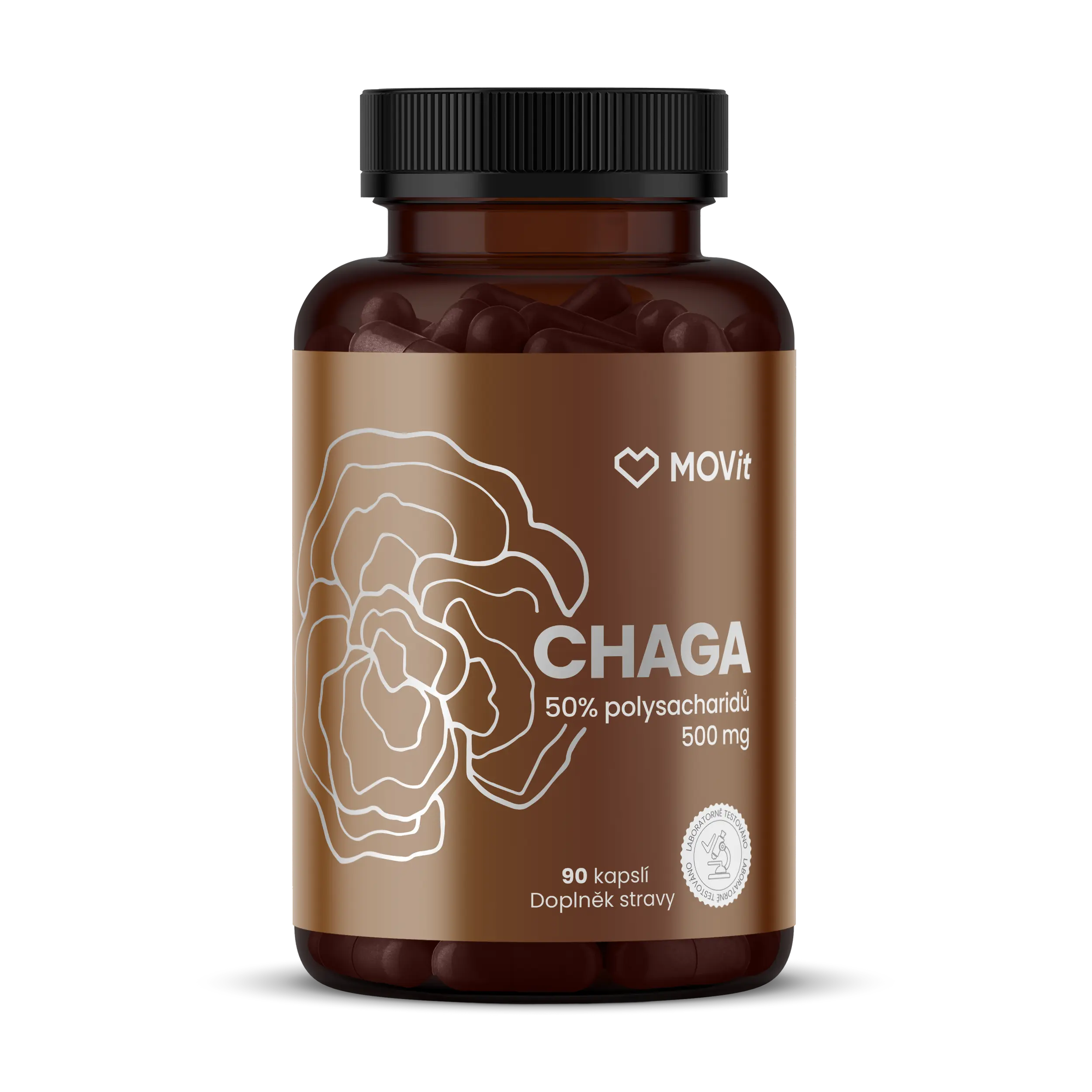 MOVIT ENERGY Chaga 50 % polysacharidů 500 mg 90 kapslí