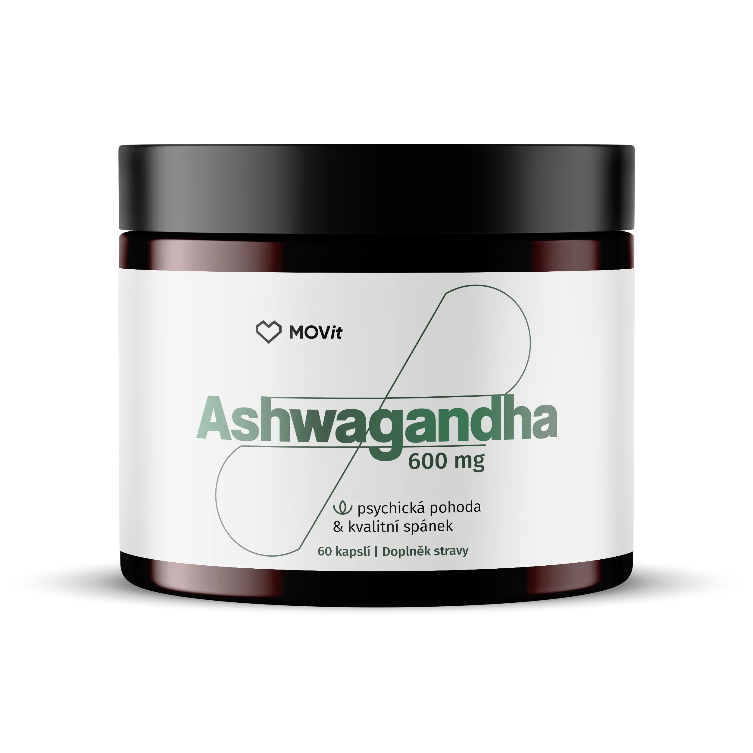 MOVit Longevity Ashwagandha 600 mg, 5% withanolidů 60 kapslí