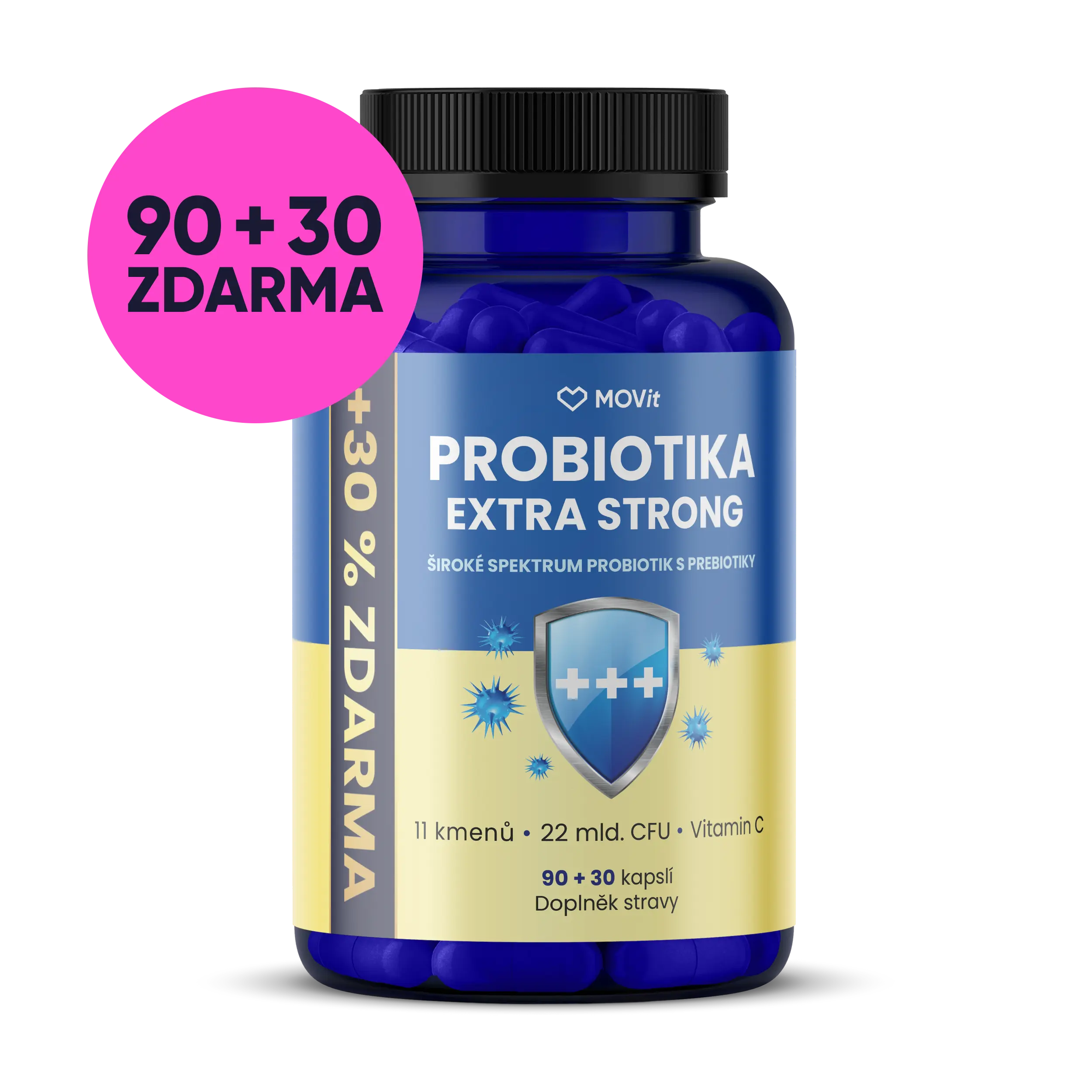 MOVIT ENERGY Probiotika EXTRA STRONG 90 + 30 veganských kapslí