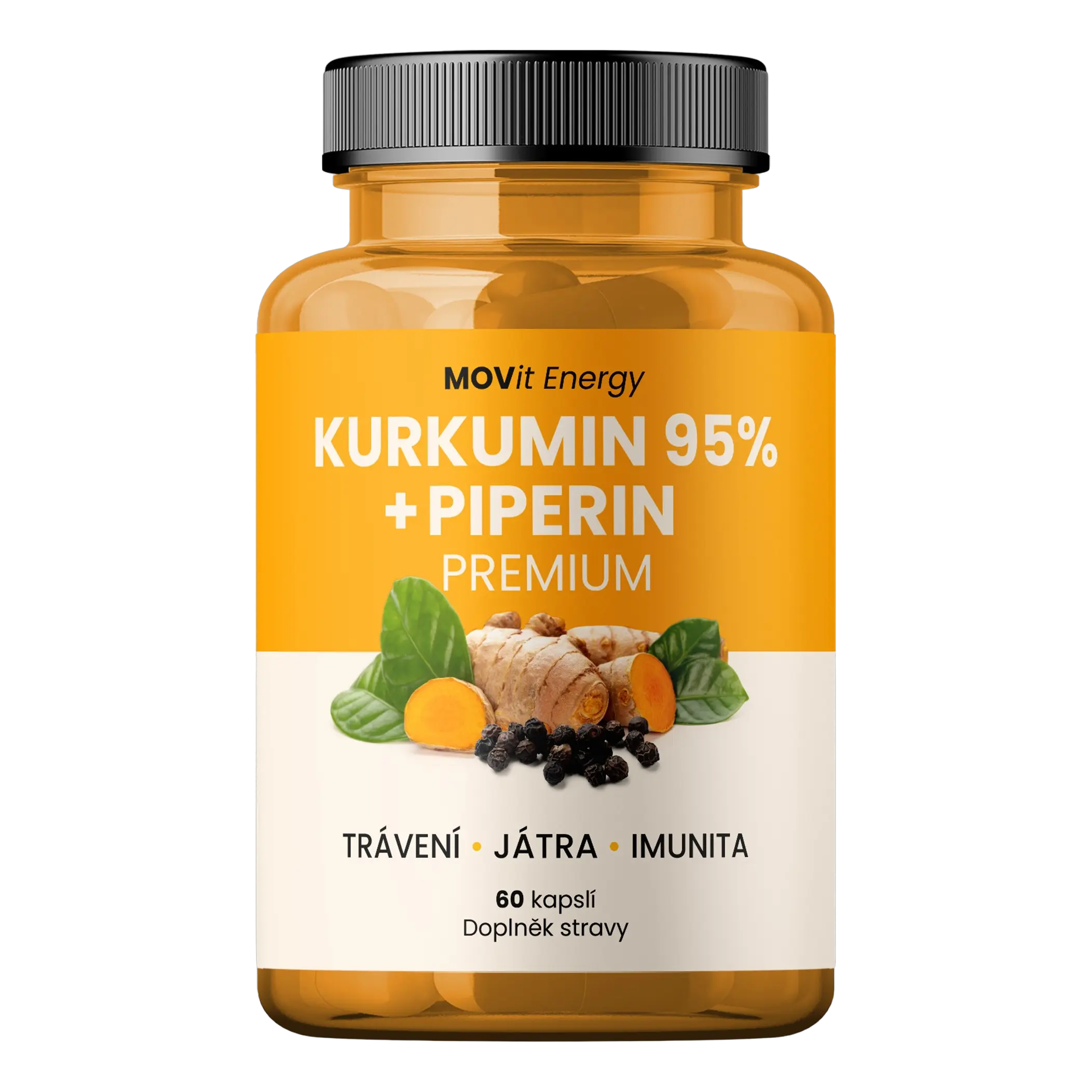 Movit Kurkumin 95% + Piperin Premium 60 kapslí