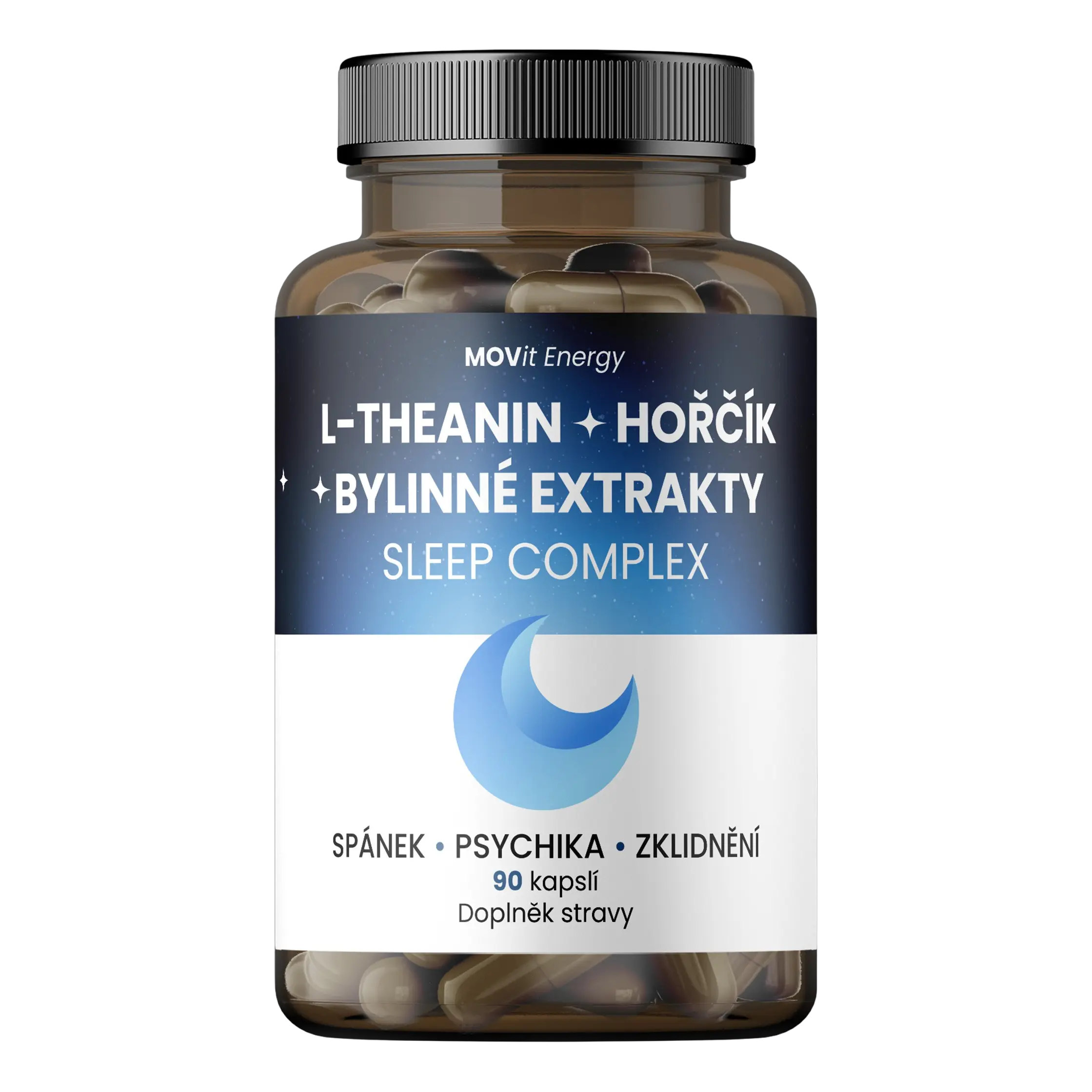 MOVit Sleep Complex L-Theanin + Hořčík + Bylinné extrakty 90 kapslí