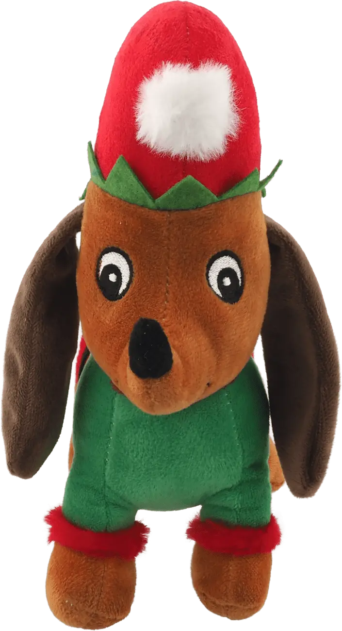Hračka Dog Fantasy Winter Tale jezevčík pískací 27cm