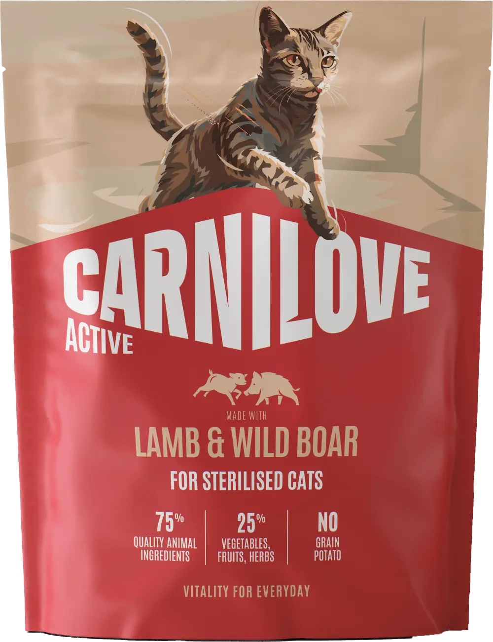 Granule CARNILOVE Active pro sterilizované kočky jehněčí a divočák 400 g