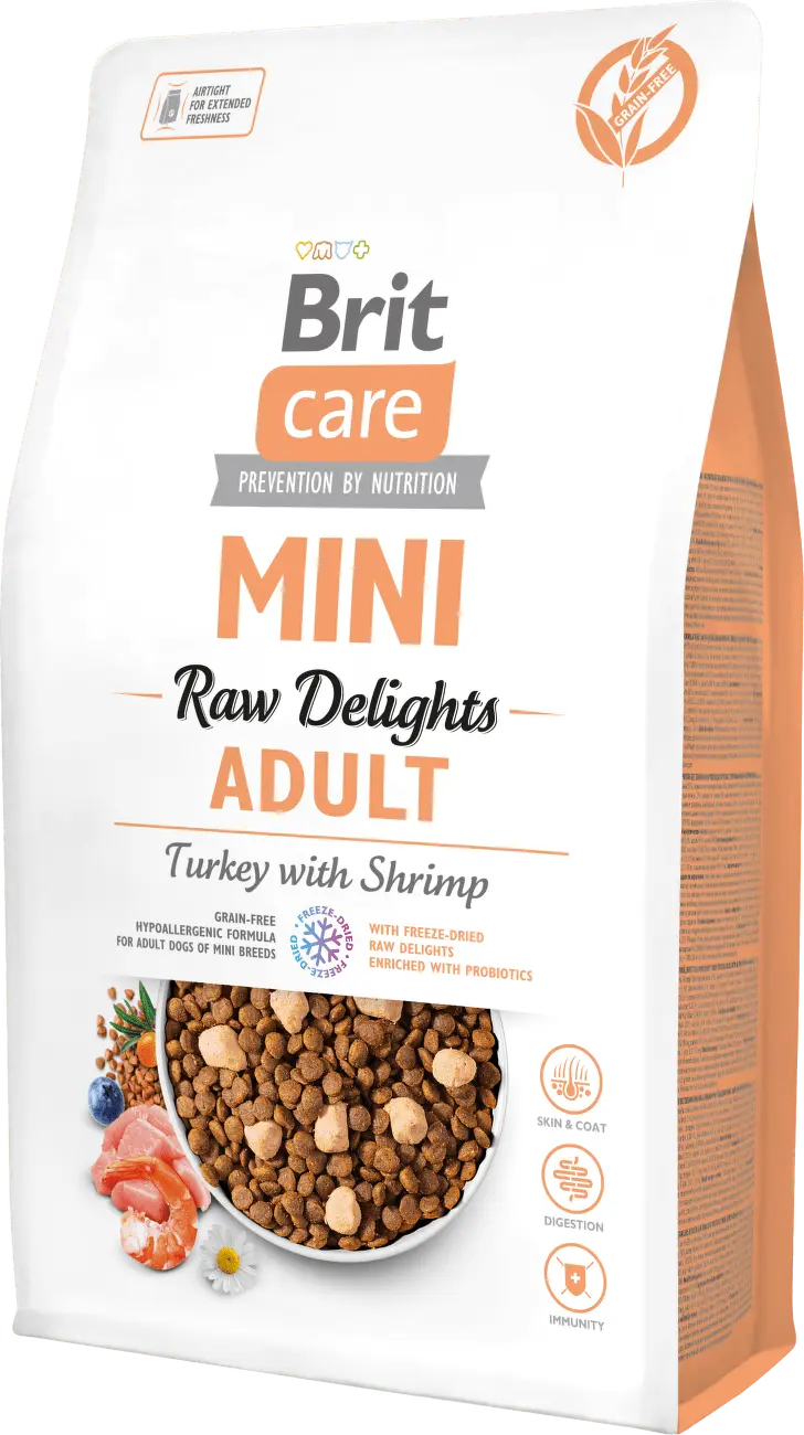 Brit Care Mini FD Raw Delights Turkey with Shrimp 2 kg