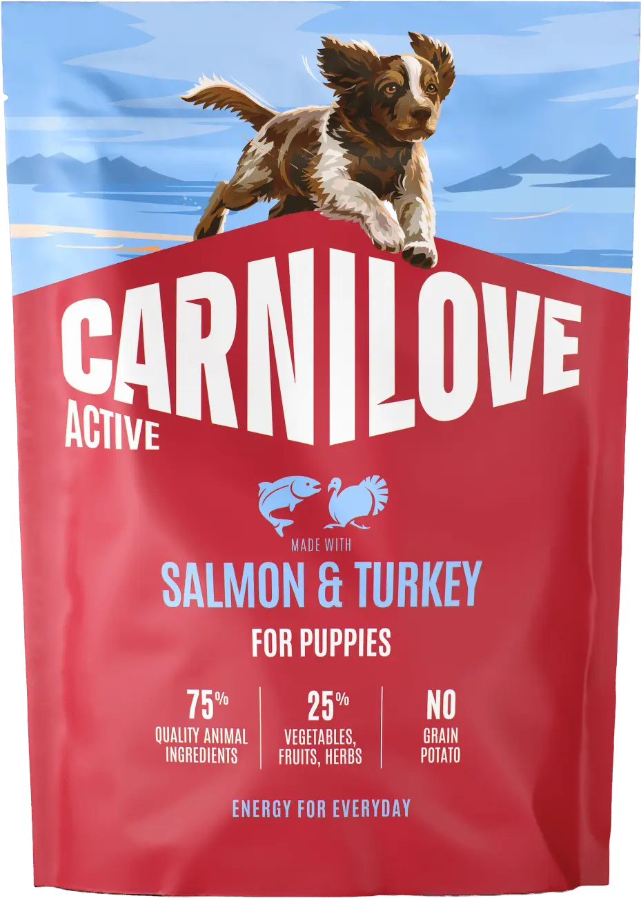 Granule CARNILOVE Active pro štěňata losos a krůta 1,5 kg