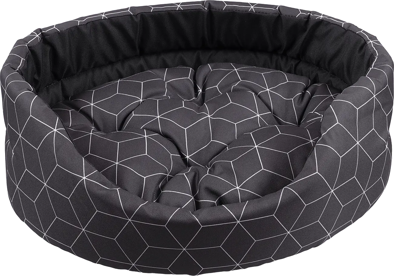 Pelech Dog Fantasy s polštářem šedý se vzorem 91×81×21 cm