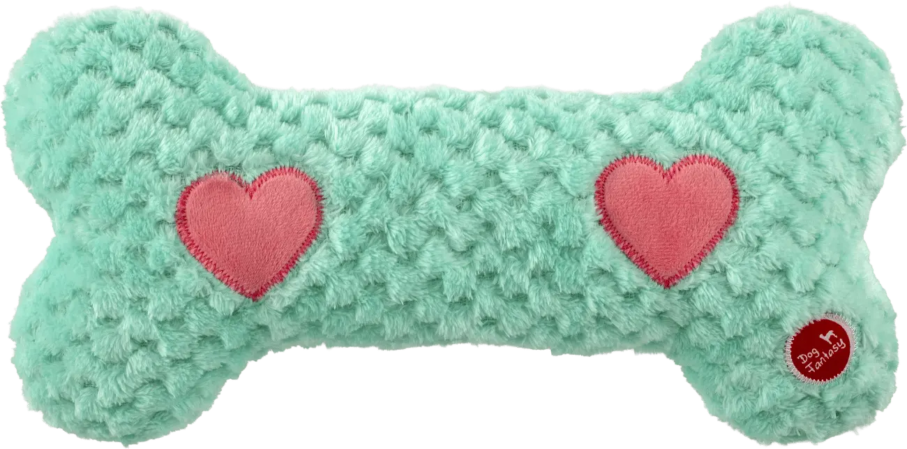 Hračka Dog Fantasy Cuddle Kost nahřívací tyrkysová 30cm