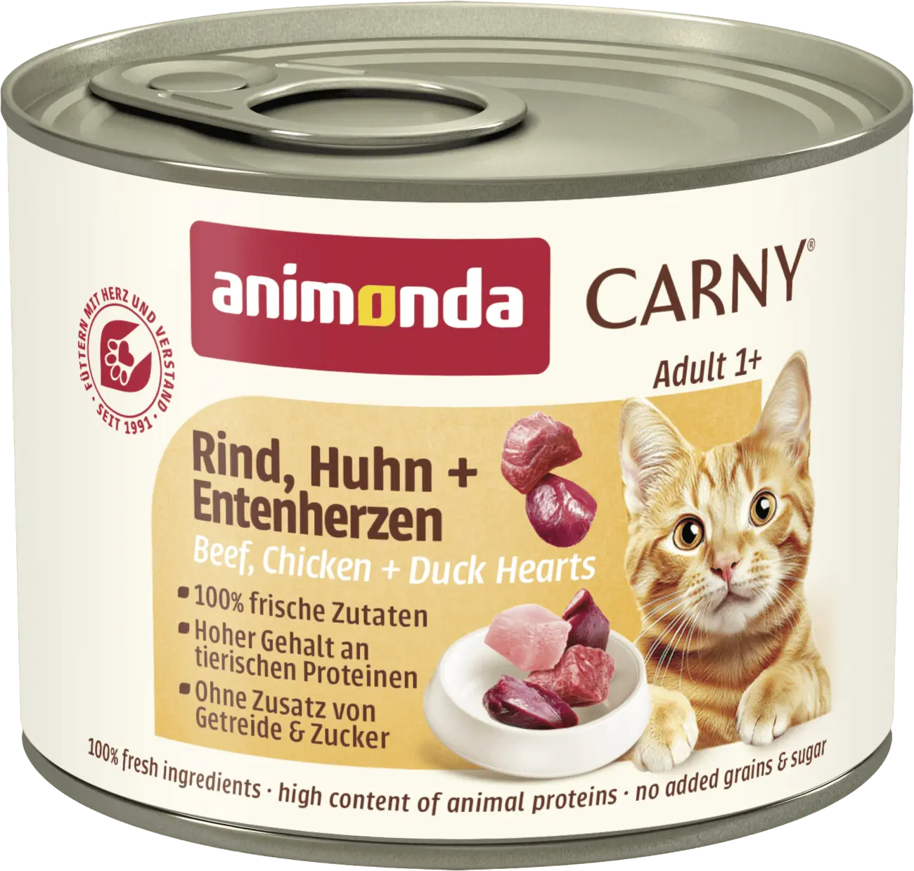 Konzerva ANIMONDA Carny Adult hovězí + kuřecí + kachní srdíčka 200 g