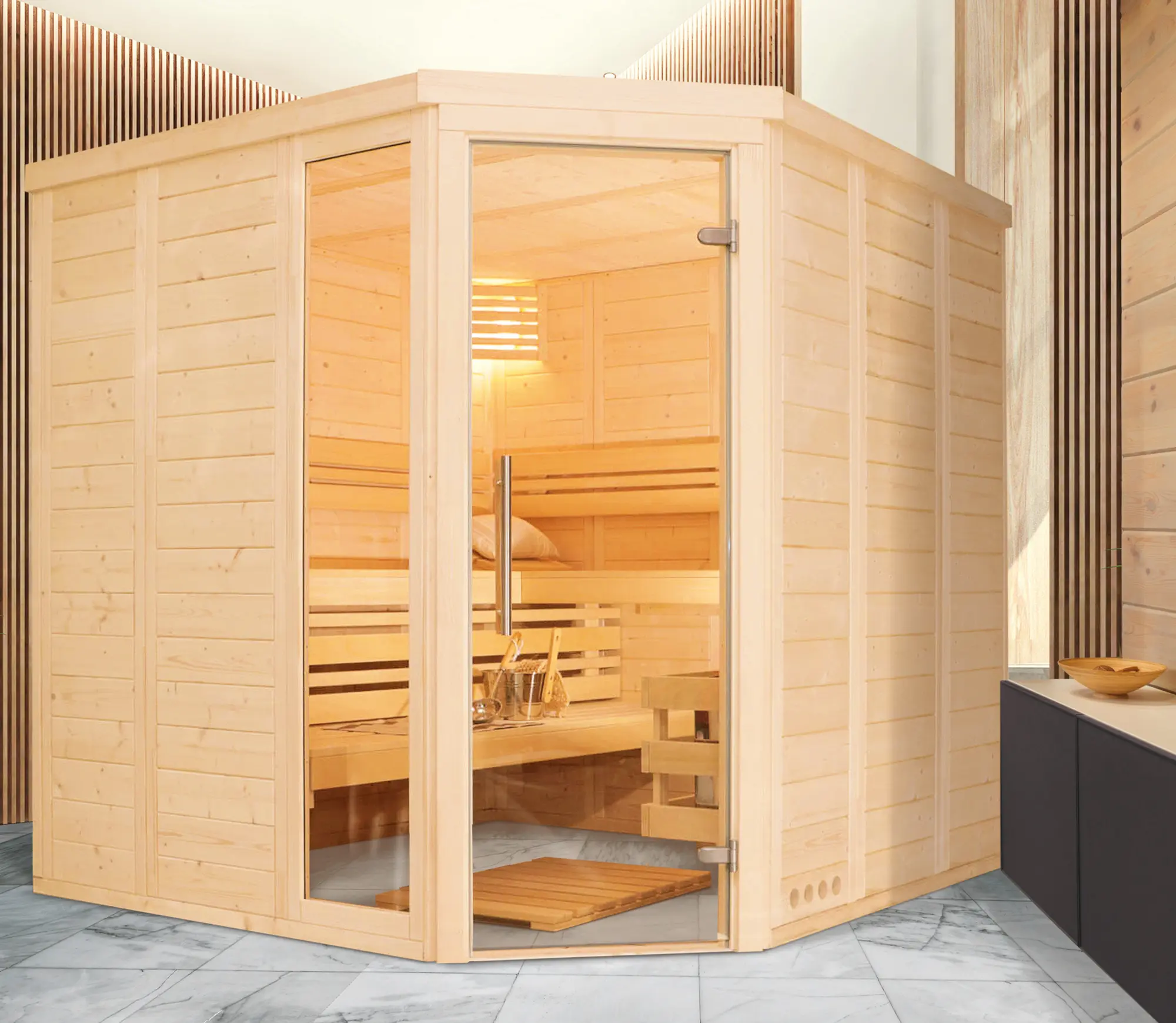 Sauna do interiéru Magura rohová