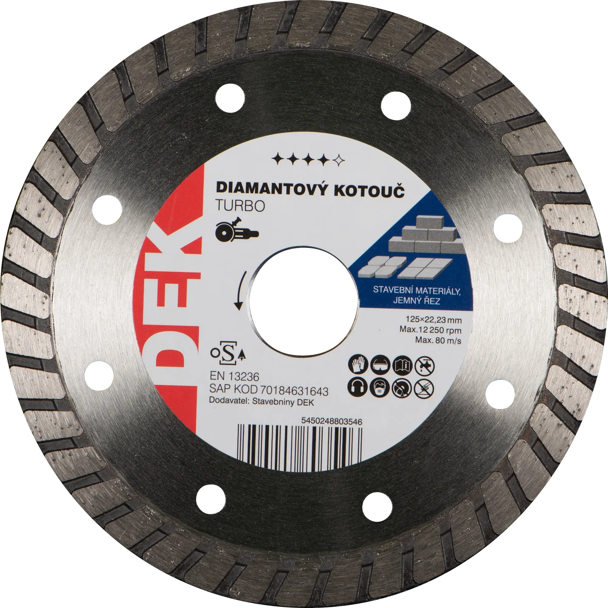 Kotouč řezný DIA DEK TURBO 125×22,23 mm