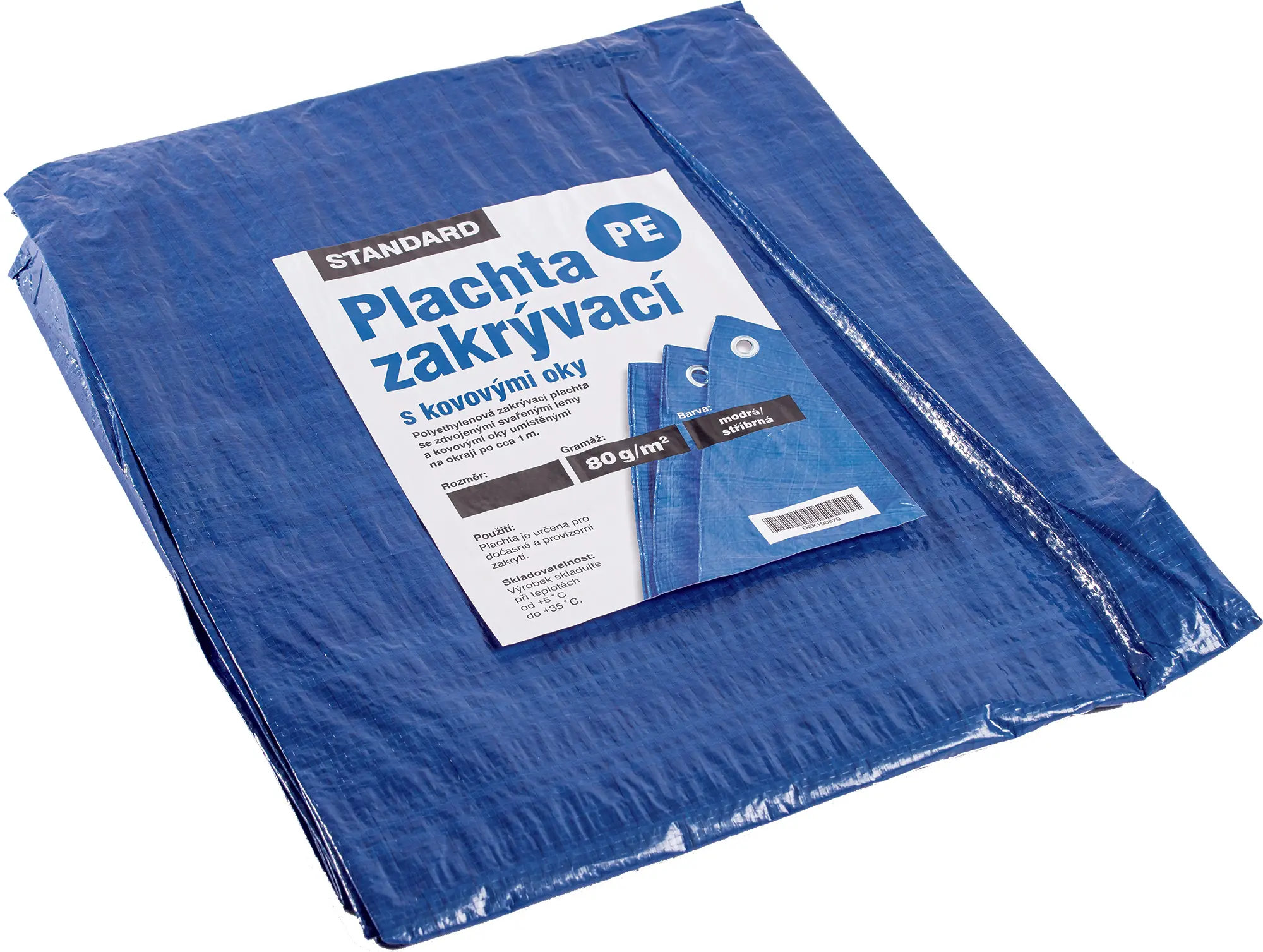 Plachta zakrývací STANDARD 80 g/m2 modrá/stříbrná 5×8 m