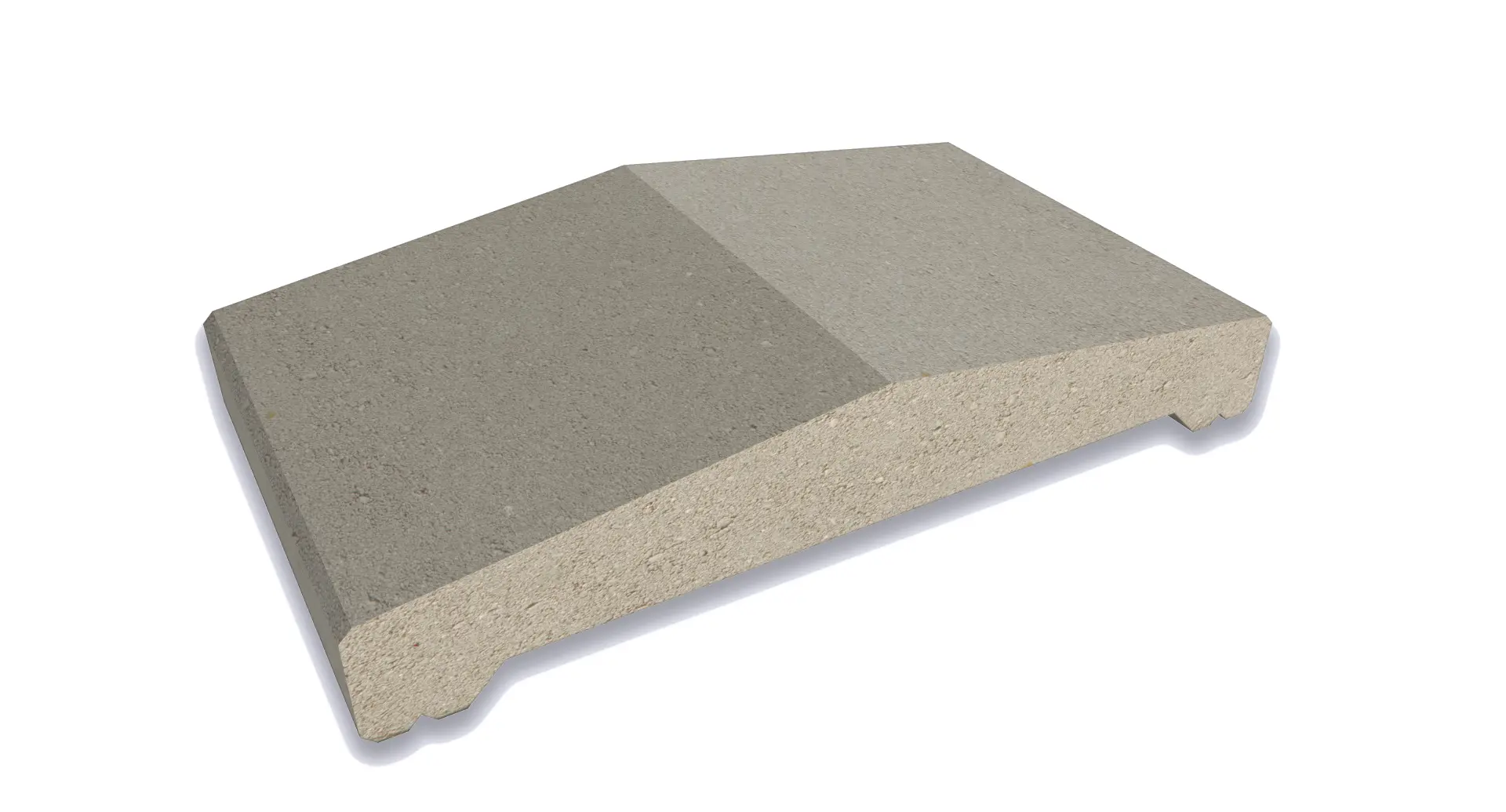 Stříška plotová štípaná CS Blok 30 šedá 230×400×77 mm