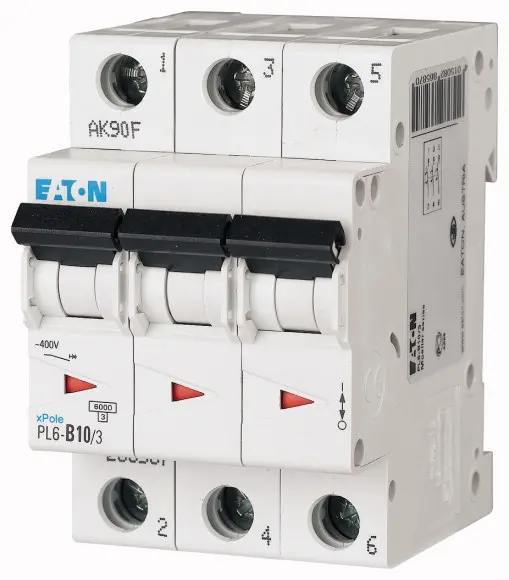 Jistič Eaton PL6-B10/3 6 kA B 10 A