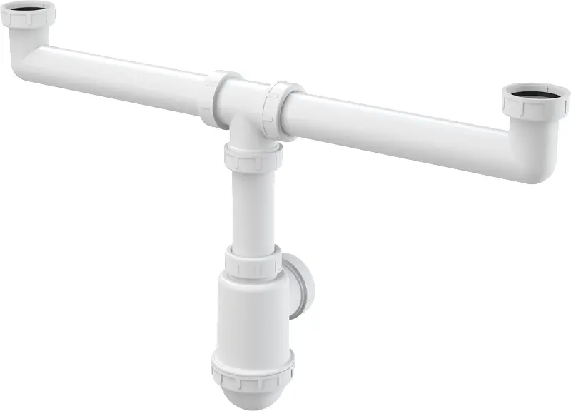 Sifon dřezový Alca A448 DN 50/40 pro dvoudřez s převlečnou maticí 6/4"