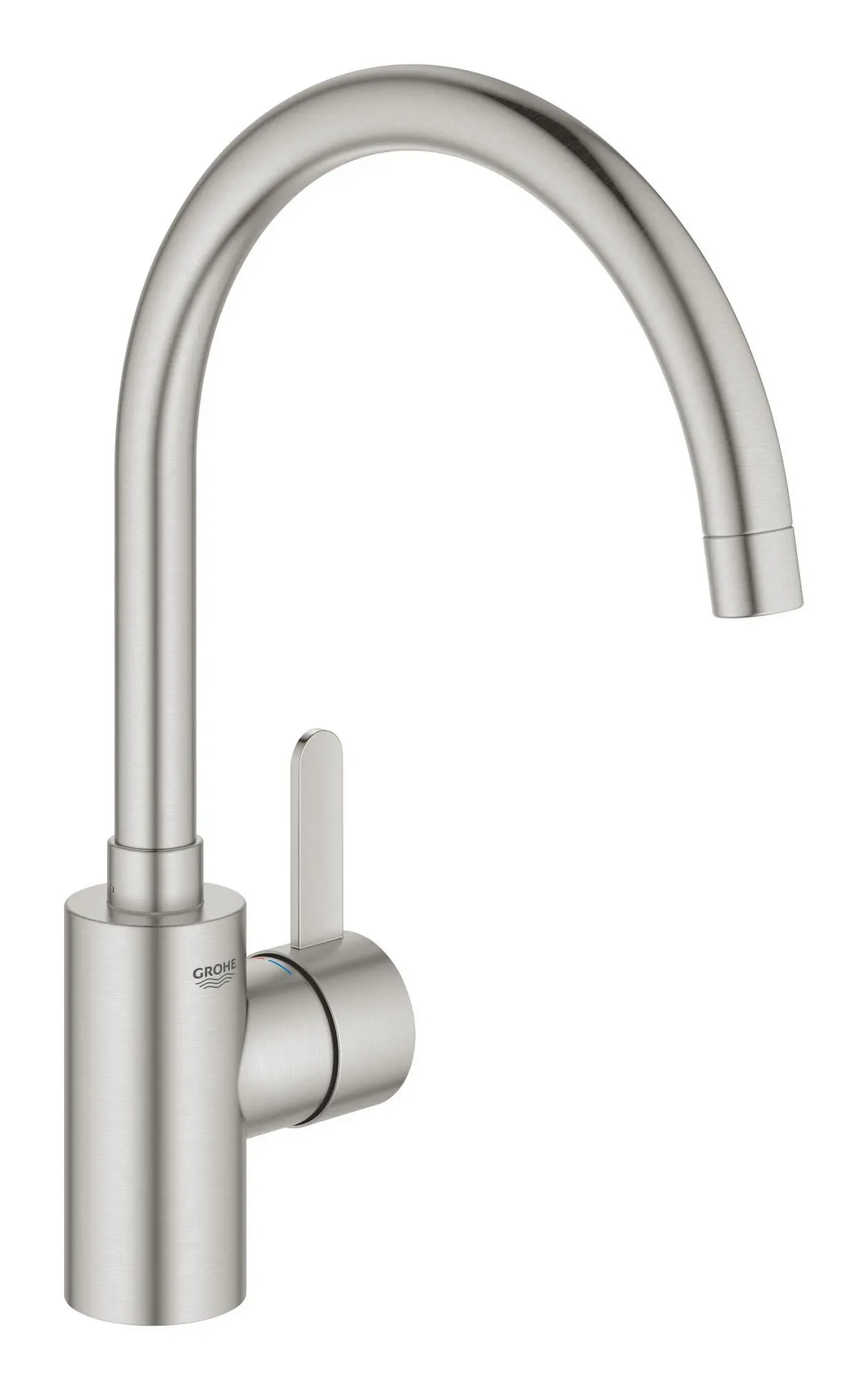 Baterie dřezová stojánková Grohe Eurosmart Cosmopolitan vysoká výpusť, SuperSteel 32843DC2
