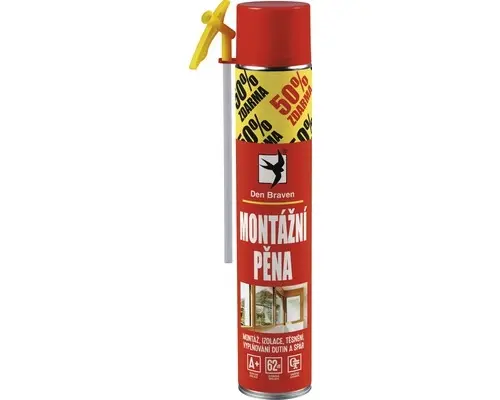 Montážní pěna trubičková Den Braven 500 + 250 ml ZDARMA