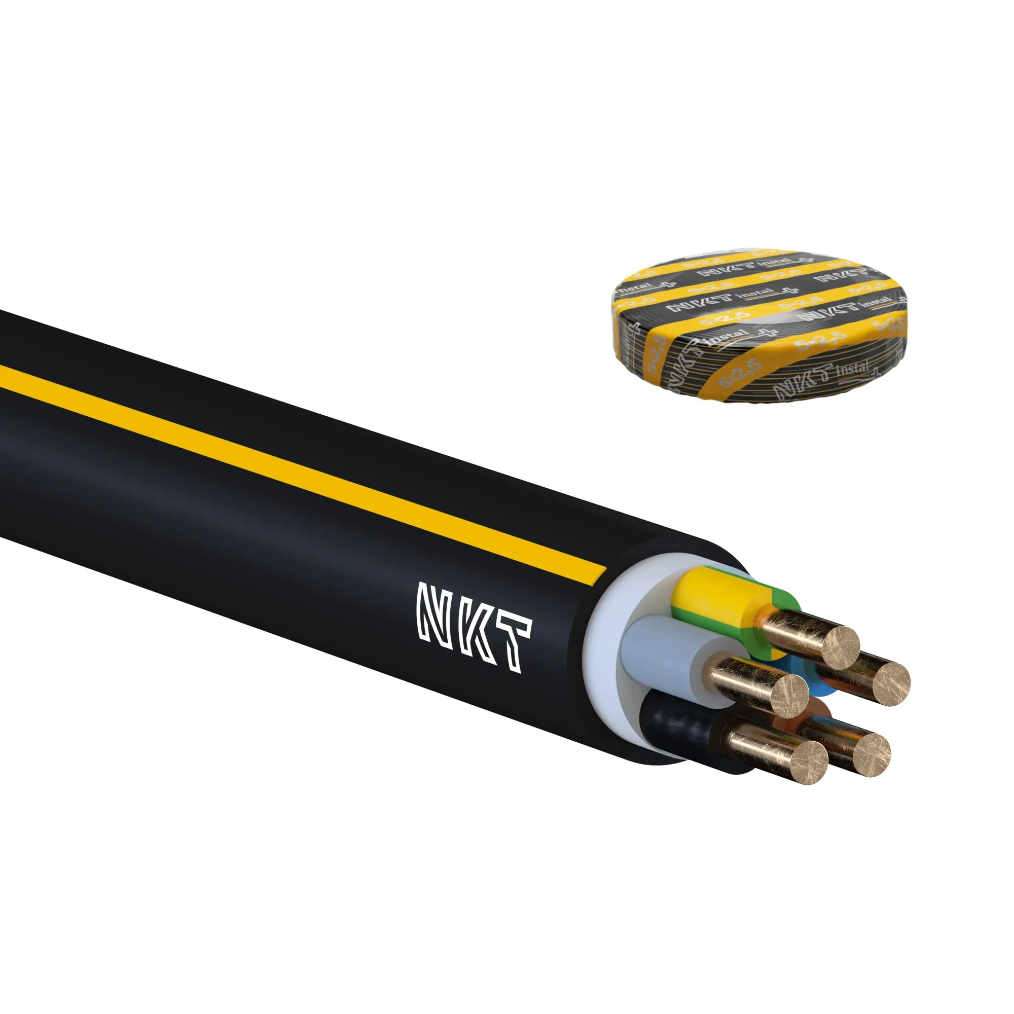 Kabel CYKY-J 5× 2,5 RE 100 m/bal.