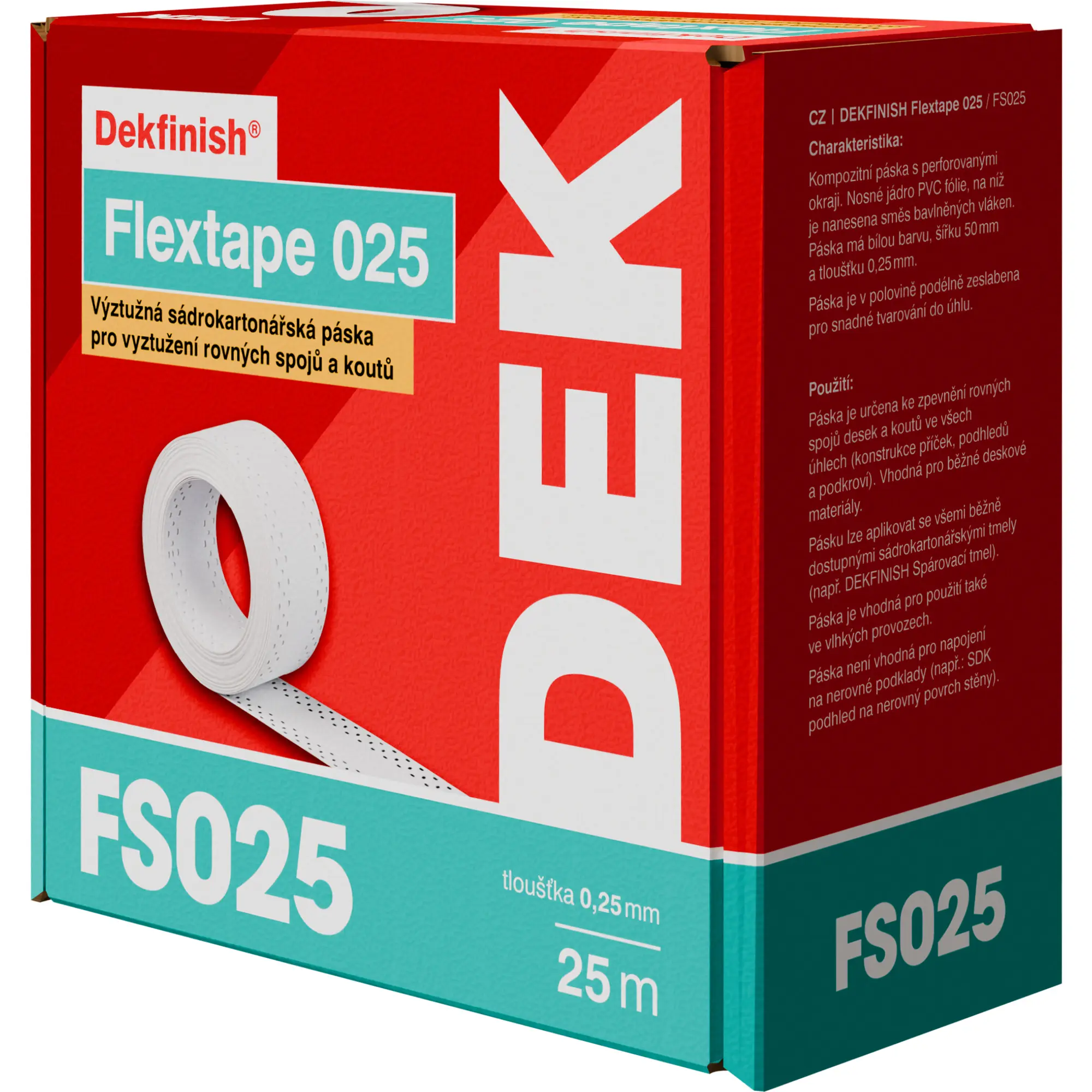 Páska výztužná DEKFINISH Flextape 025 50 mm × 25 m