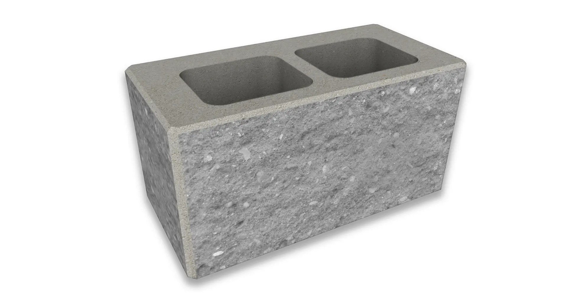 Tvárnice plotová štípaná CS Blok 20 sloupková šedá 200×400×200 mm