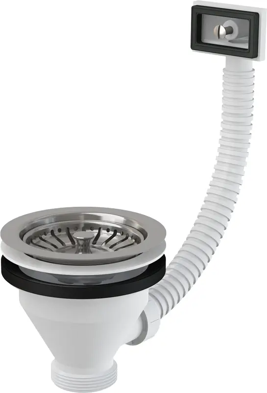 Výpust dřezová Alca A38 6/4" s nerezovou mřížkou DN 115 a flexi přepadem