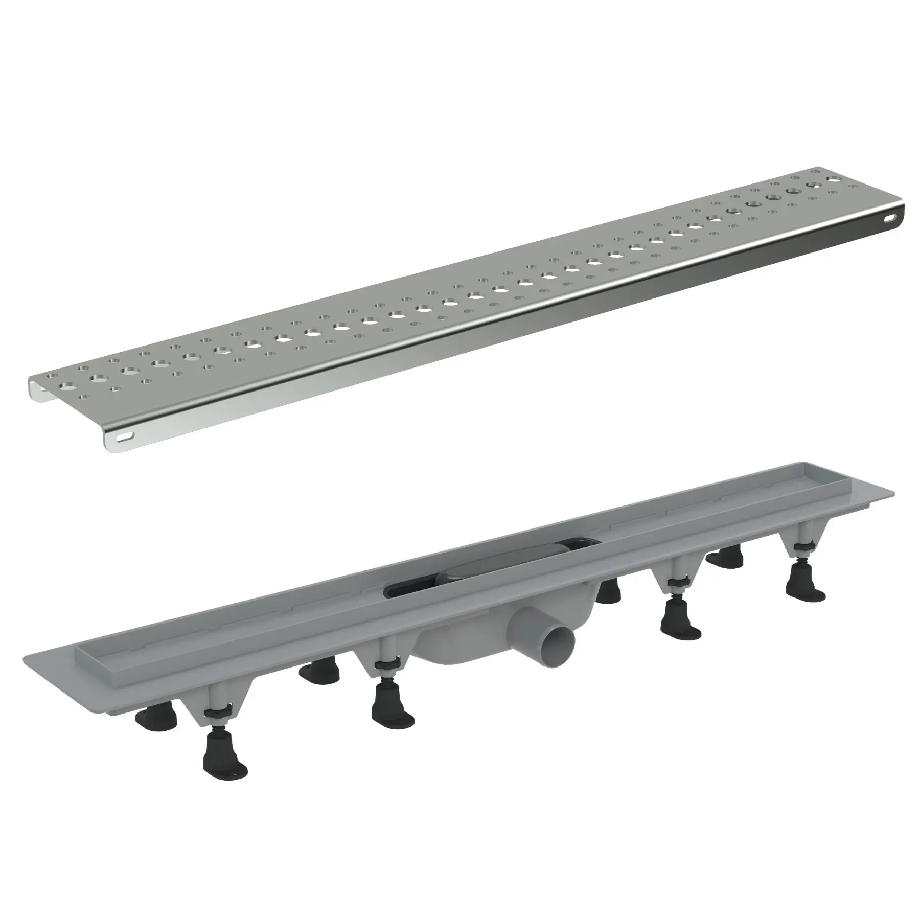 Žlab sprchový plastový WECCO Vlna 750 mm včetně roštu