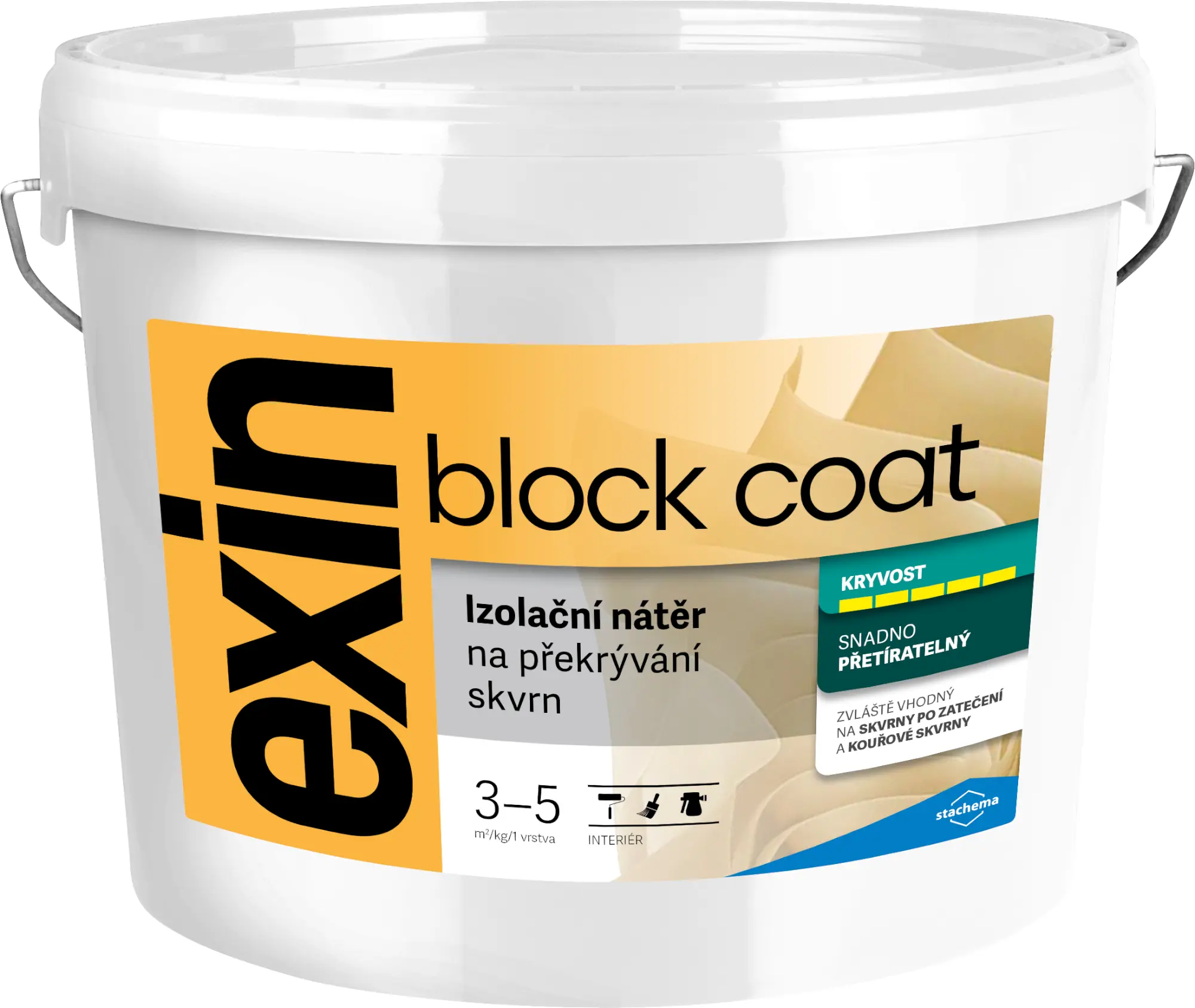 Nátěr k zakrývání skvrn Stachema EXIN BLOCK COAT bílá 12 kg