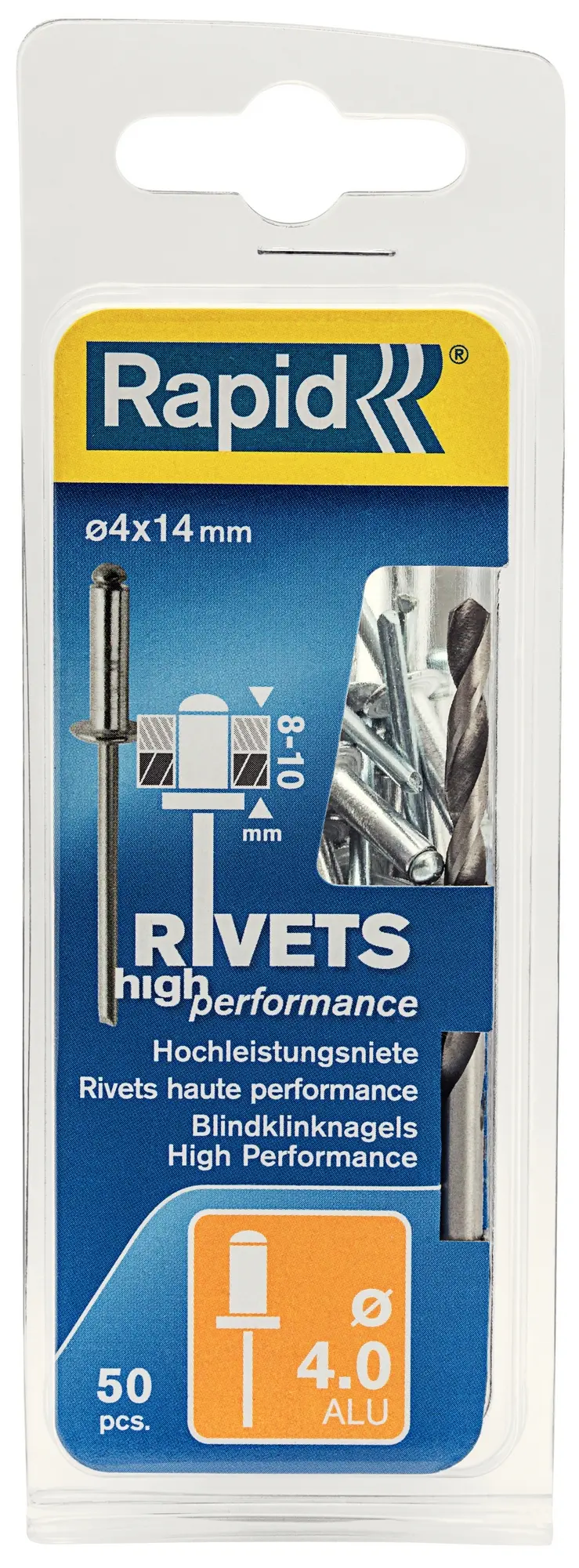 Nýty hliníkové Rapid High Performance 4×14 mm 50 ks
