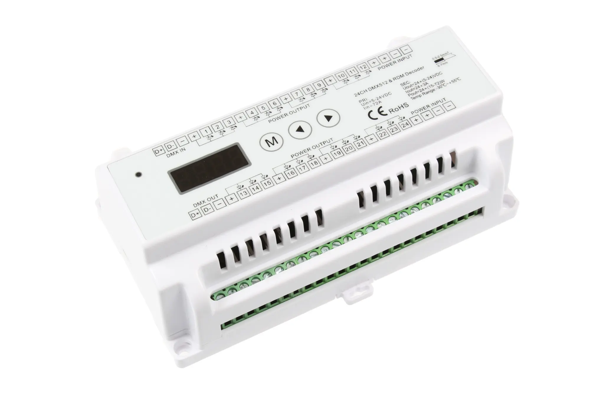 DMX dimLED dekodér 24CH DIN