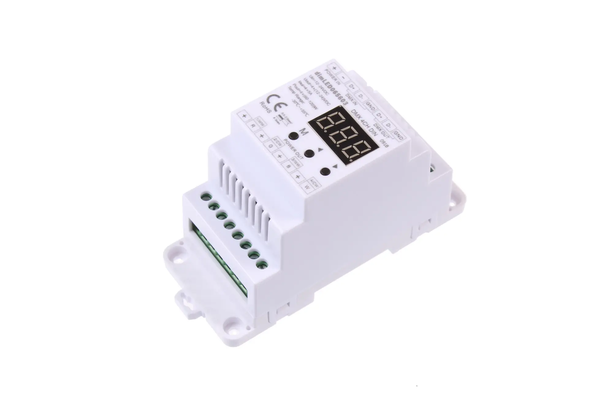 DMX dimLED dekodér 4CH DIN