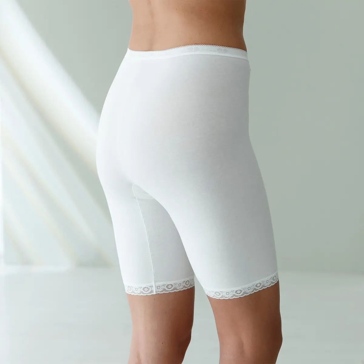 Kalhotky panty "Basic+" ze strečové bavlny bílá