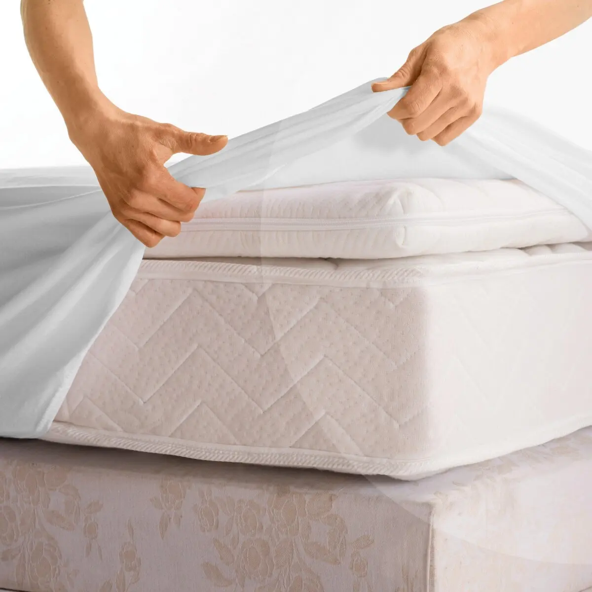 Moltonová ochrana matrace Conforlux® 400g/m2, hloubka rohů 40 cm