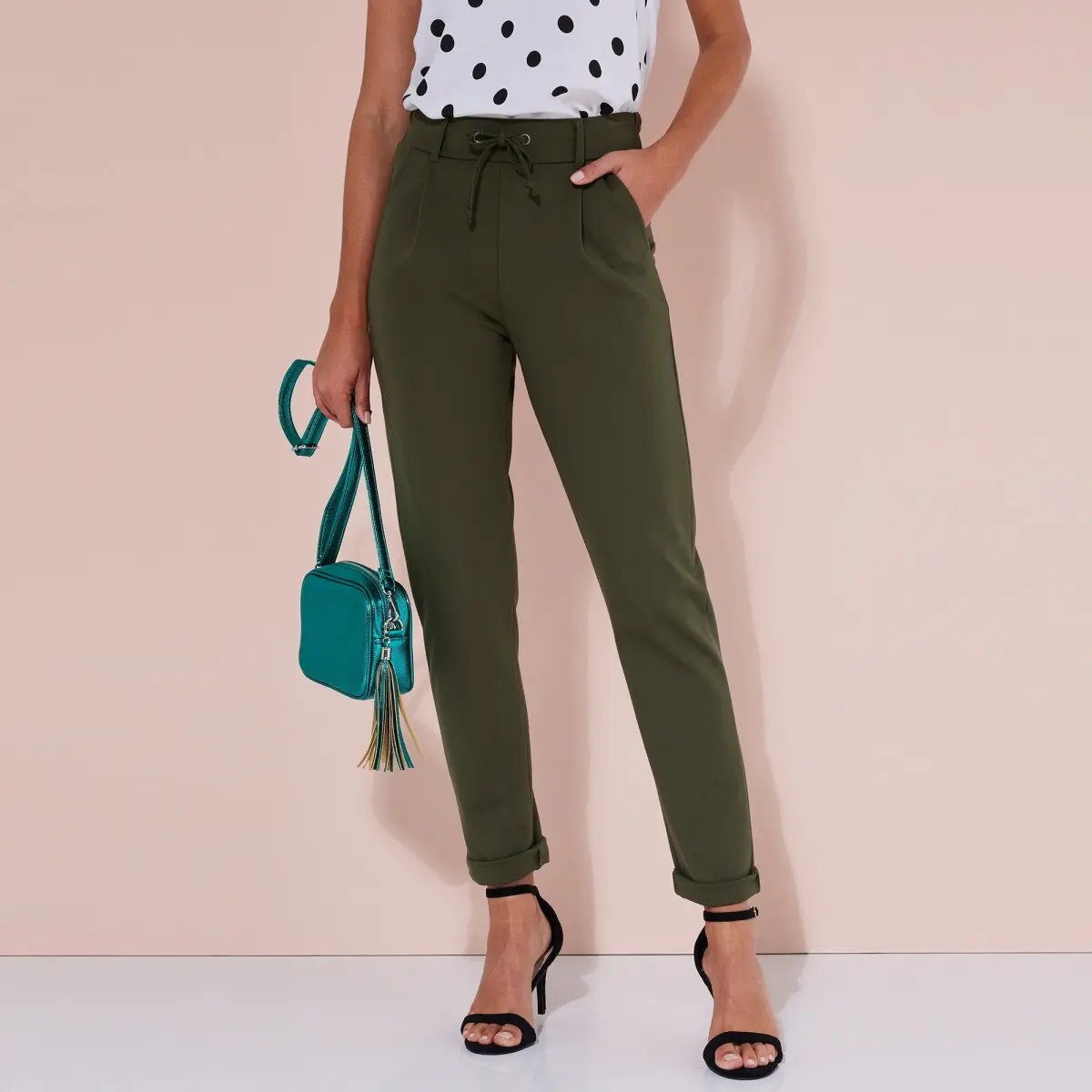 Chino kalhoty z úpletu Milano khaki