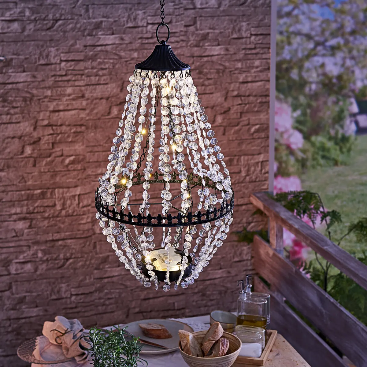 Venkovní LED lustr Křišťál