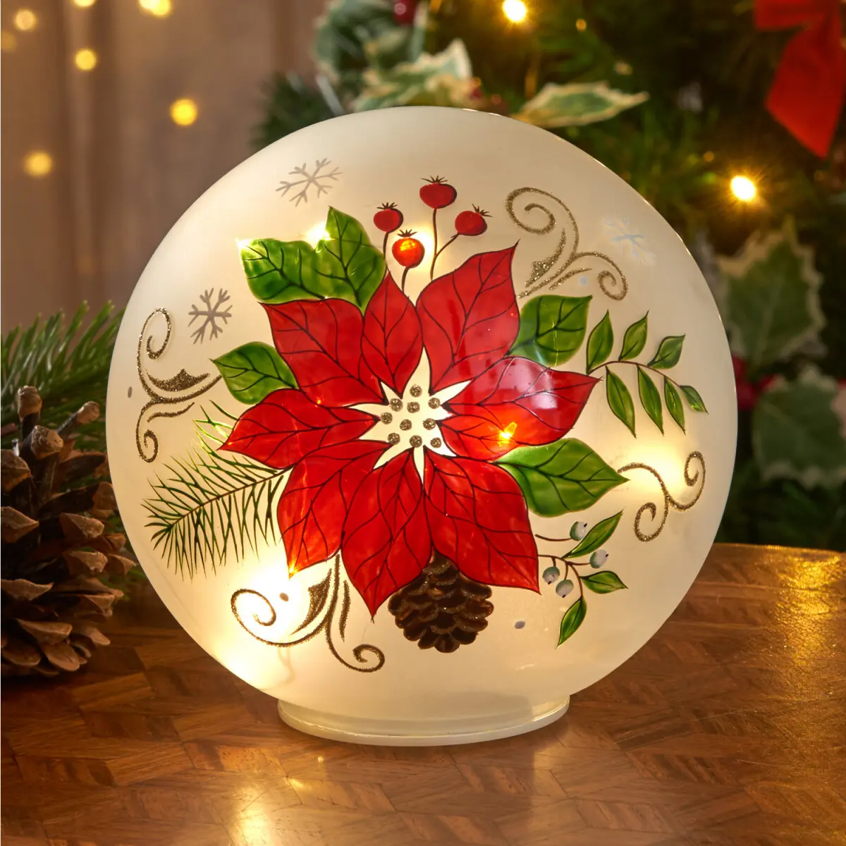 LED skleněná koule Vánoční hvězda