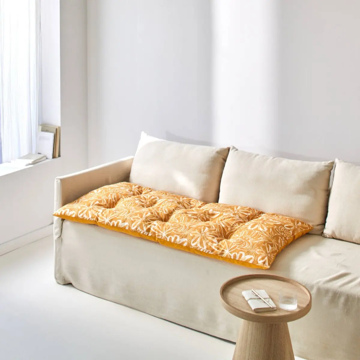 Přikrývka z mikrovlákna s potiskem tropických listů 400g/m2 medová 60x120x10 cm