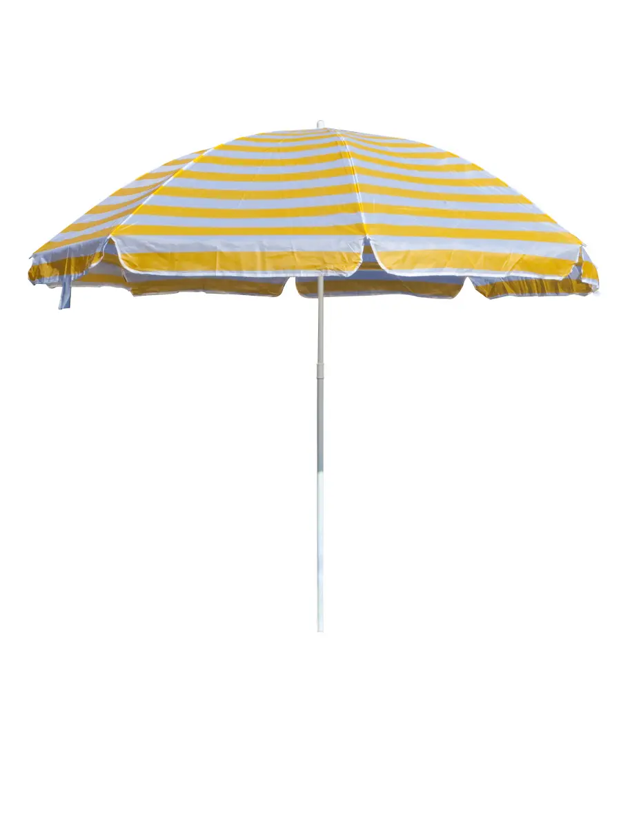 Slunečník plážový 230 cm, Happy Green, žluté pruhy