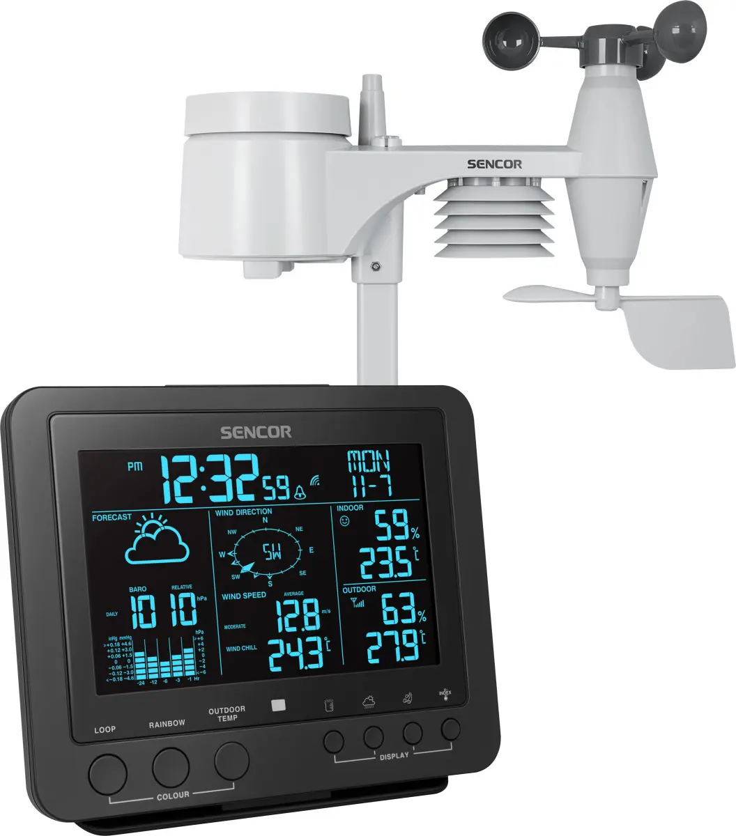Sencor SWS 9700 Profesionální meteostanice s bezdrátovým senzorem 5v1